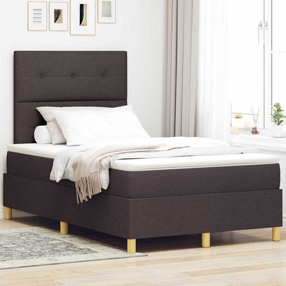 LED Box Spring Bed met hoofdeinde Donkerbruin 120 x 190 cm Stof
