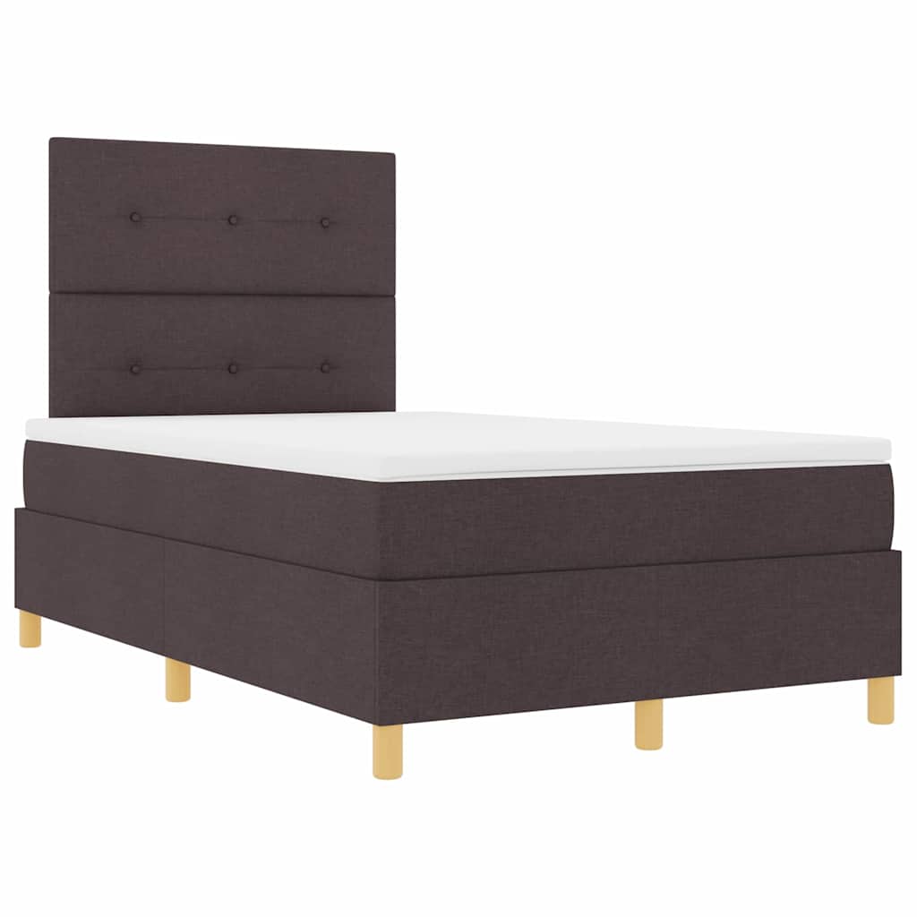 LED Box Spring Bed met hoofdeinde Donkerbruin 120 x 190 cm Stof