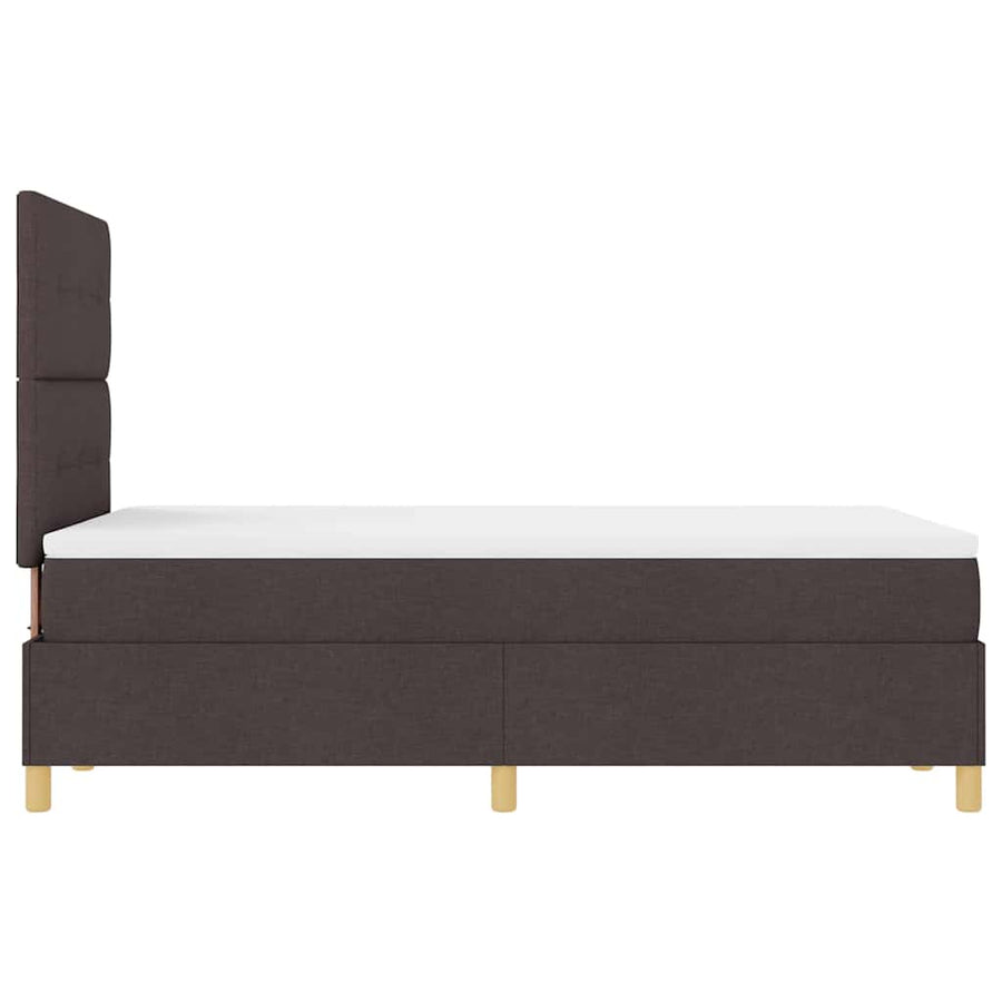 LED Box Spring Bed met hoofdeinde Donkerbruin 120 x 190 cm Stof