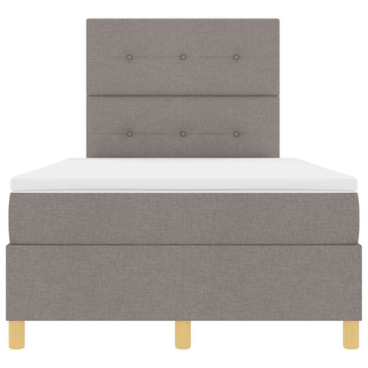 Led Box Spring Bed Met Matras Stof Taupe 120 x 190 cm Knopgecontracteerd