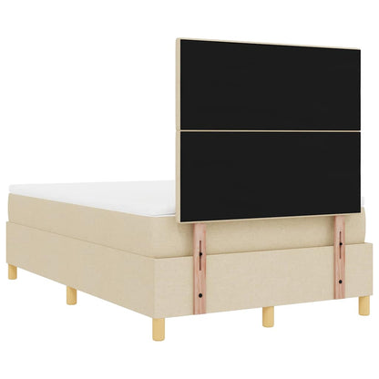 Boxspring bed met matras met hoofdeinde Crème 120 x 190 cm Stof