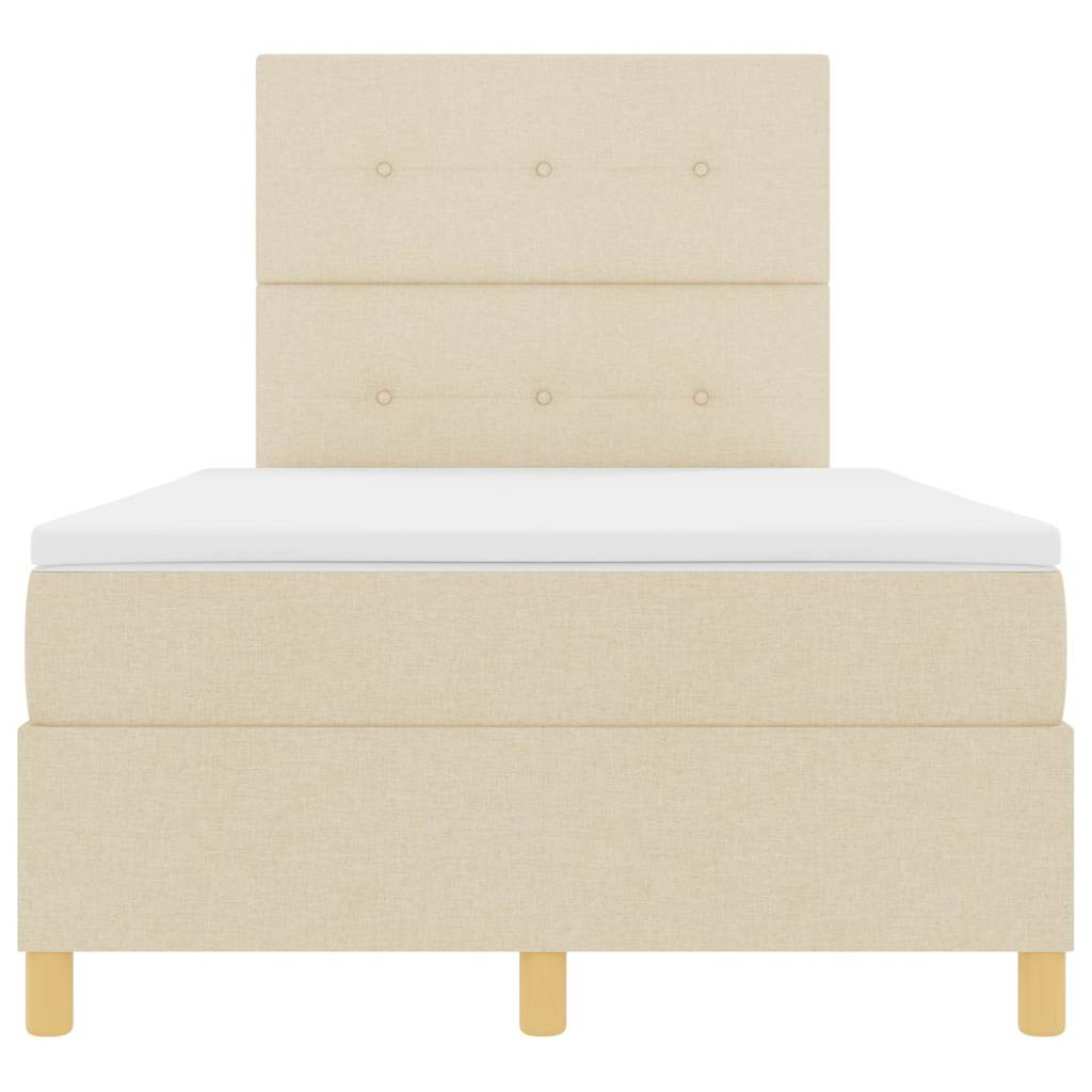 Boxspring bed met matras met hoofdeinde Crème 120 x 190 cm Stof