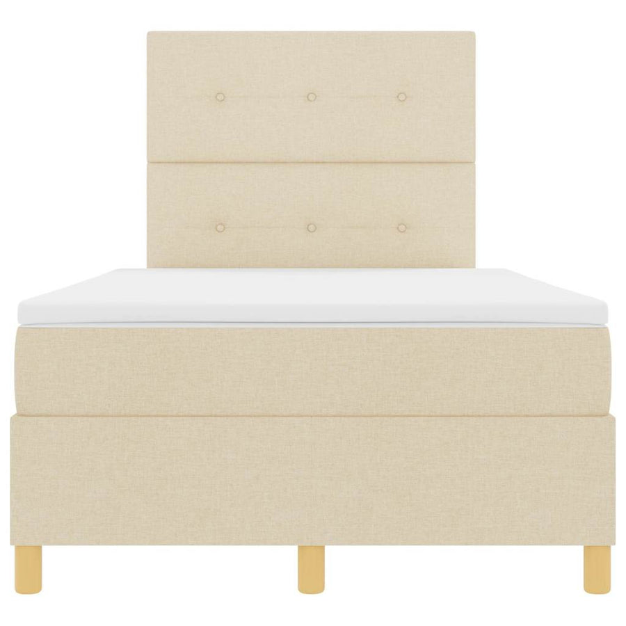 Boxspring bed met matras met hoofdeinde Crème 120 x 190 cm Stof