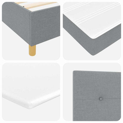 LED Box Spring Bed met hoofdeinde Lichtgrijs 120 x 200 cm Stof