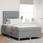 Boxspringbed met LED hoofdeinde lichtgrijs 120x200 cm