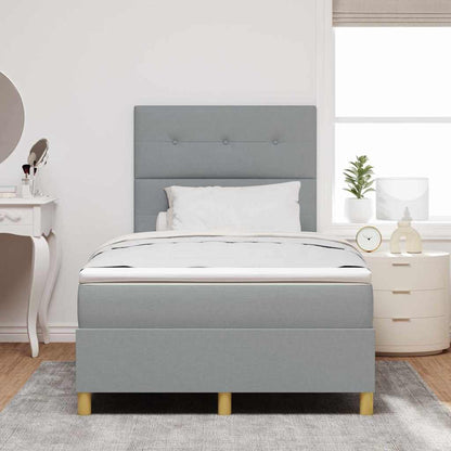LED Box Spring Bed met hoofdeinde Lichtgrijs 120 x 200 cm Stof