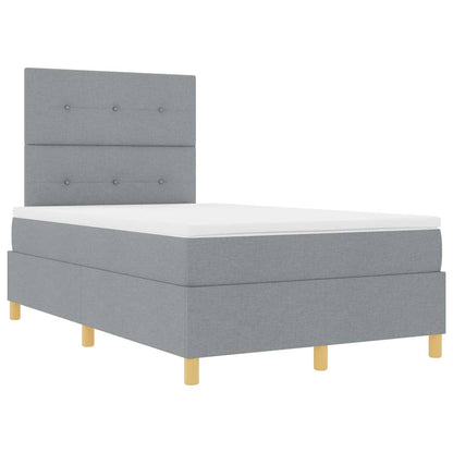 LED Box Spring Bed met hoofdeinde Lichtgrijs 120 x 200 cm Stof