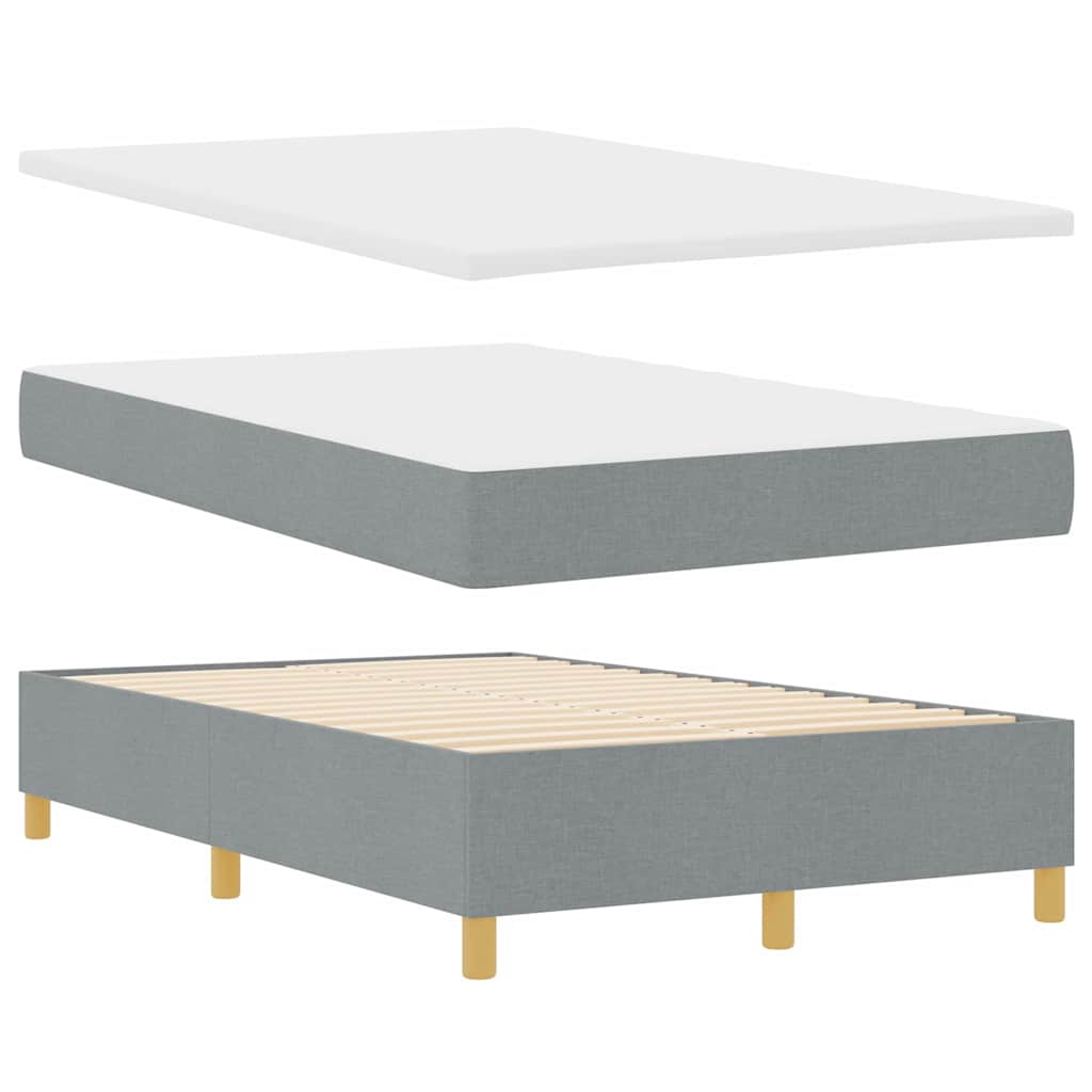 LED Box Spring Bed met hoofdeinde Lichtgrijs 120 x 200 cm Stof