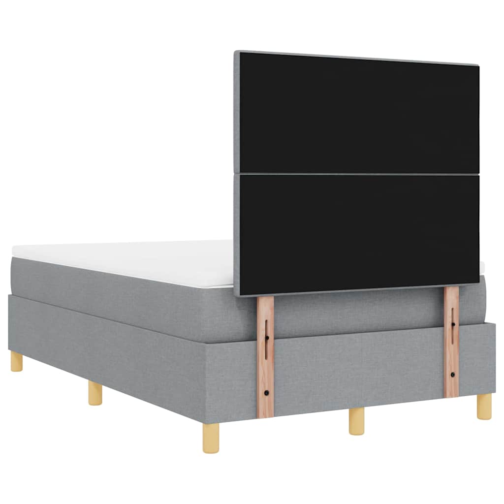 LED Box Spring Bed met hoofdeinde Lichtgrijs 120 x 200 cm Stof