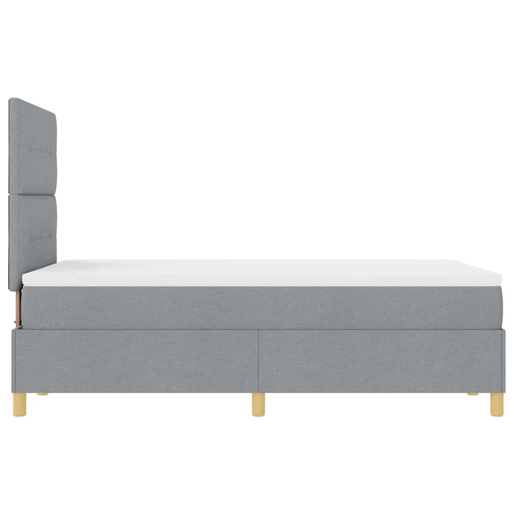 LED Box Spring Bed met hoofdeinde Lichtgrijs 120 x 200 cm Stof