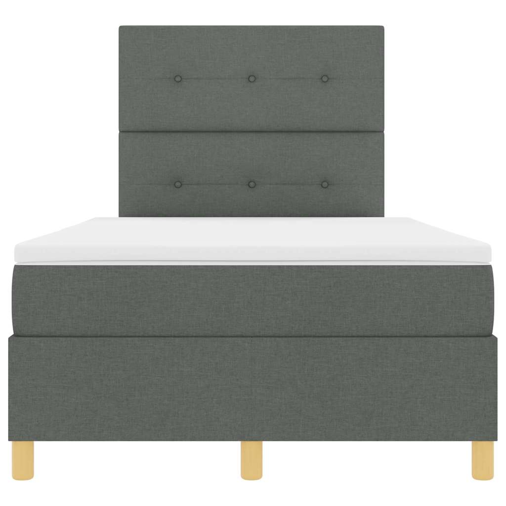 LED Box Spring Bed met hoofdeinde Donkergrijs 120 x 200 cm Stof