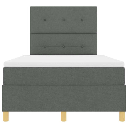 LED Box Spring Bed met hoofdeinde Donkergrijs 120 x 200 cm Stof