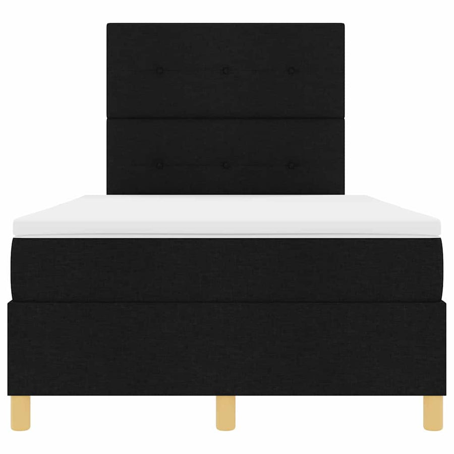 LED Box Spring Bed met hoofdeinde Zwart 120 x 200 cm Stof