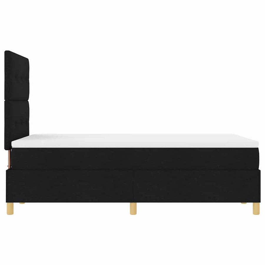 LED Box Spring Bed met hoofdeinde Zwart 120 x 200 cm Stof