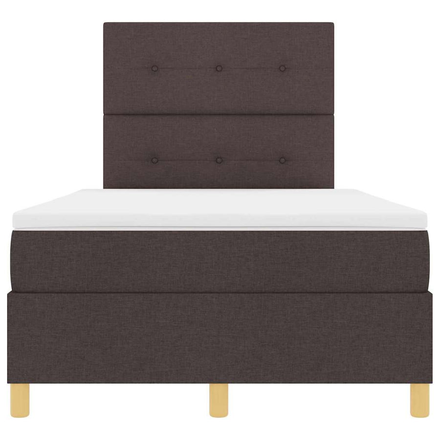 LED Box Spring Bed met hoofdeinde Donkerbruin 120 x 200 cm Stof