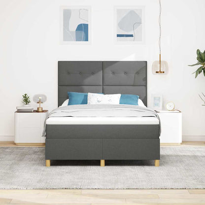 Boxspring bed met matras Donkergrijs 160 x 200 cm Stof