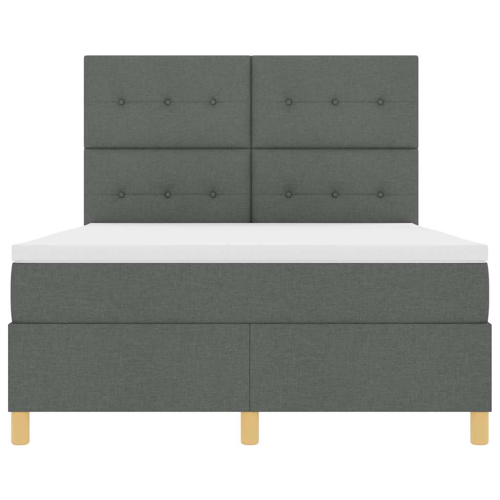 Boxspring bed met matras Donkergrijs 160 x 200 cm Stof