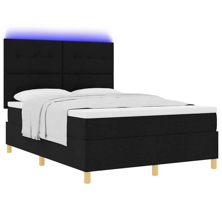 Boxspring bed met matras met hoofdeinde Zwart 160 x 200 cm Stof