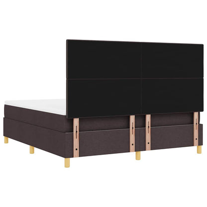 LED Box Spring Bed met matras Donkerbruin 180 x 200 cm Stof