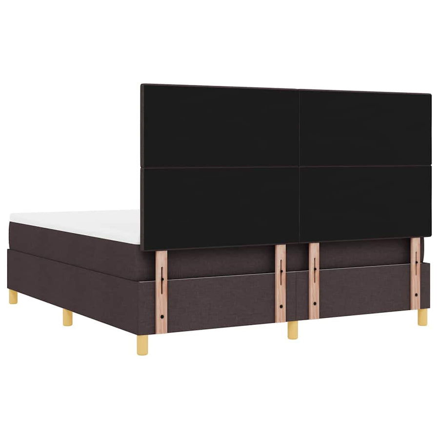 LED Box Spring Bed met matras Donkerbruin 180 x 200 cm Stof