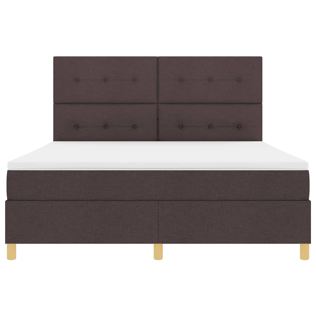 LED Box Spring Bed met matras Donkerbruin 180 x 200 cm Stof