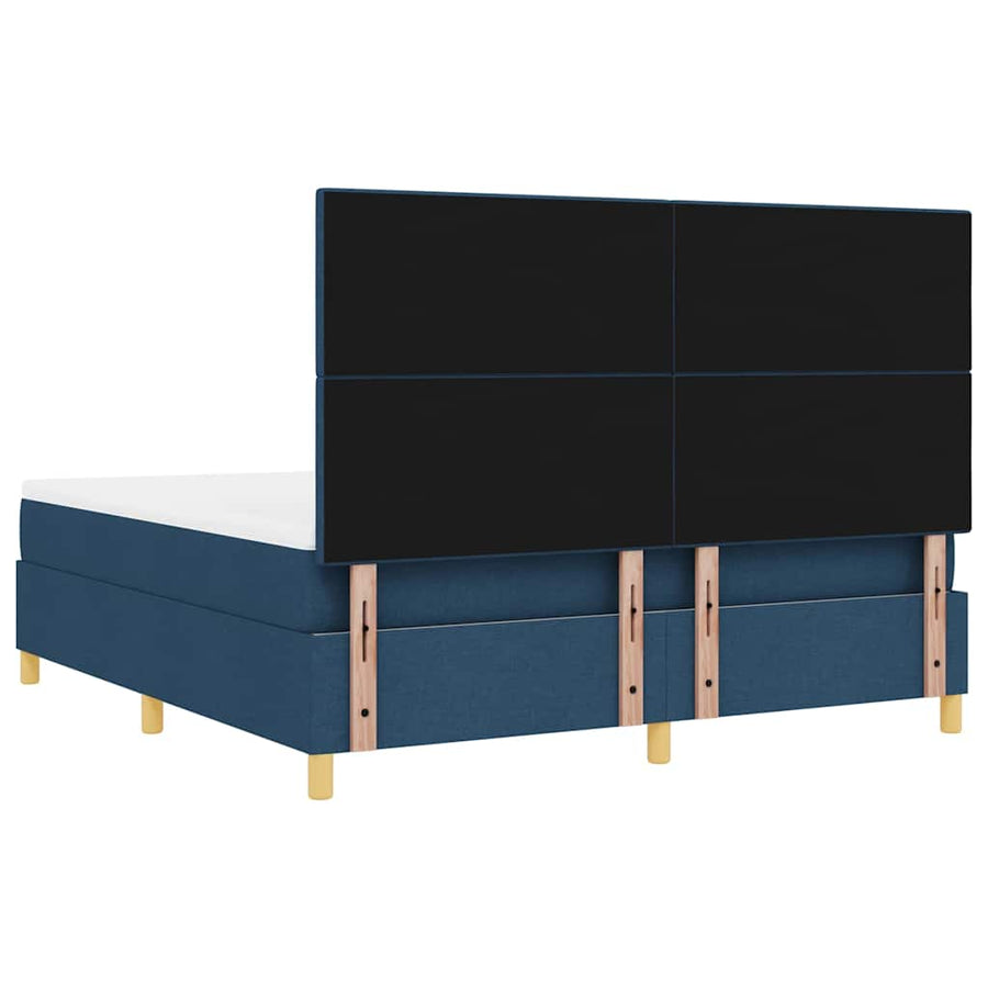 LED Box Spring Bed met hoofdeinde Blauw 180 x 200 cm Stof
