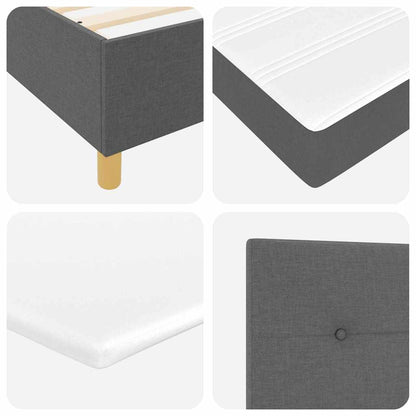 LED Box Spring Bed met hoofdeinde Donkergrijs 200 x 200 cm Stof