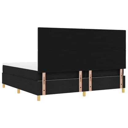 LED Box Spring Bed met hoofdeinde Zwart 200 x 200 cm Stof