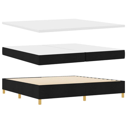 LED Box Spring Bed met hoofdeinde Zwart 200 x 200 cm Stof