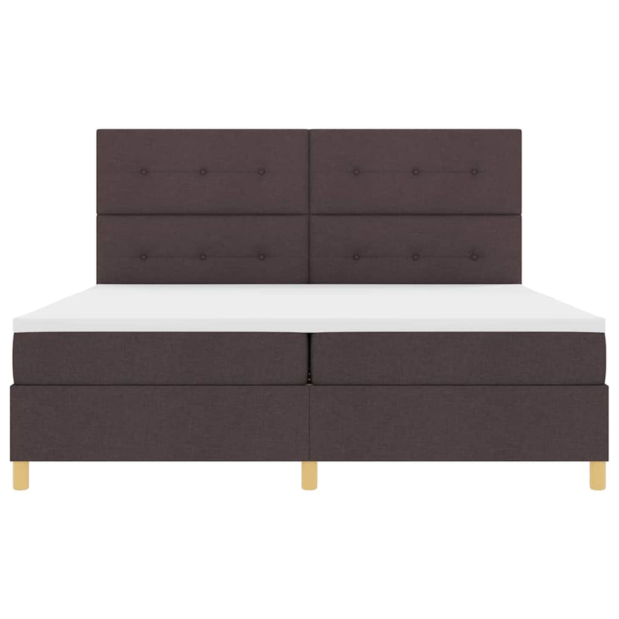 LED Box Spring Bed met hoofdeinde Donkerbruin 200 x 200 cm Stof