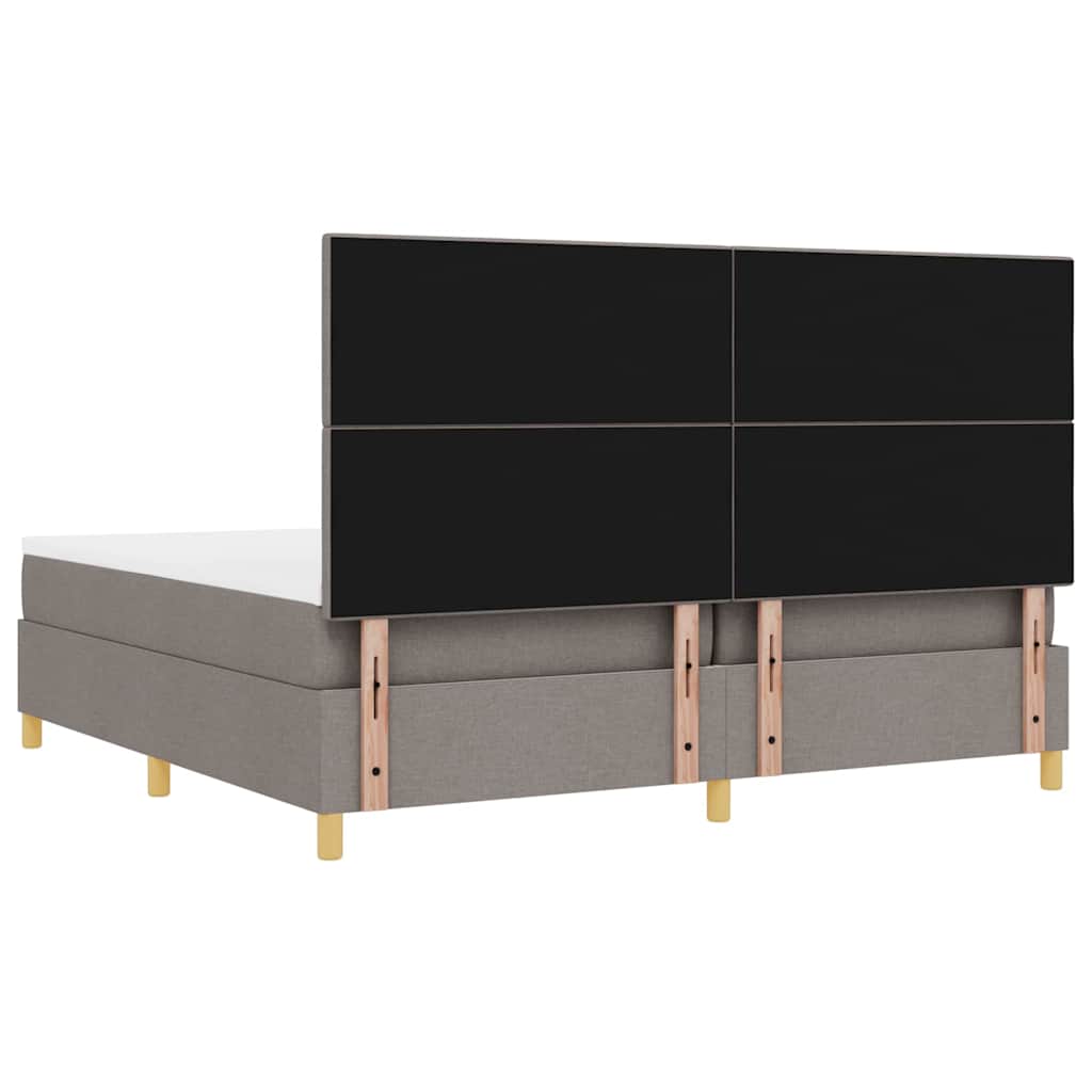 LED Box Spring Bed met hoofdeinde Taupe 200 x 200 cm Stof