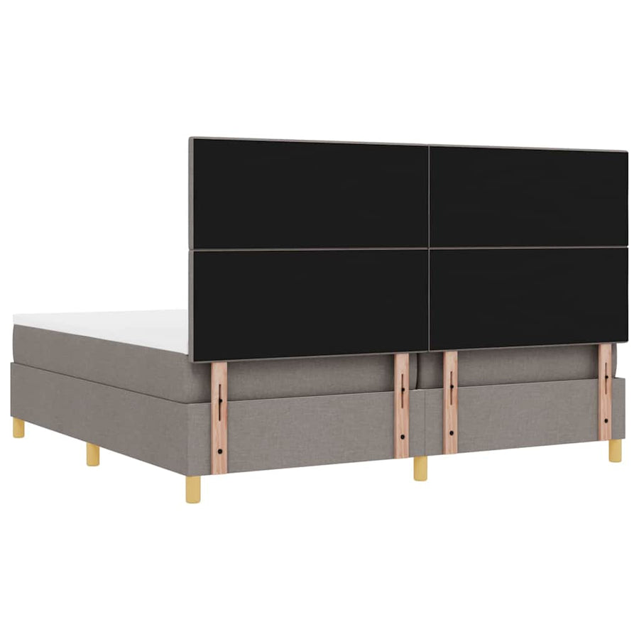 LED Box Spring Bed met hoofdeinde Taupe 200 x 200 cm Stof