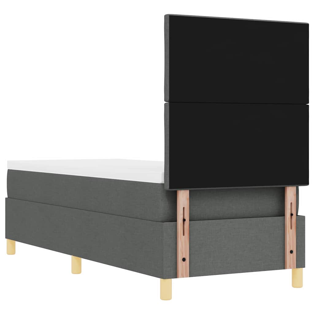 LED Box Spring Bed met matras Donkergrijs 80 x 200 cm Stof