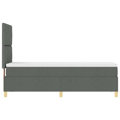 LED Box Spring Bed met matras Donkergrijs 80 x 200 cm Stof