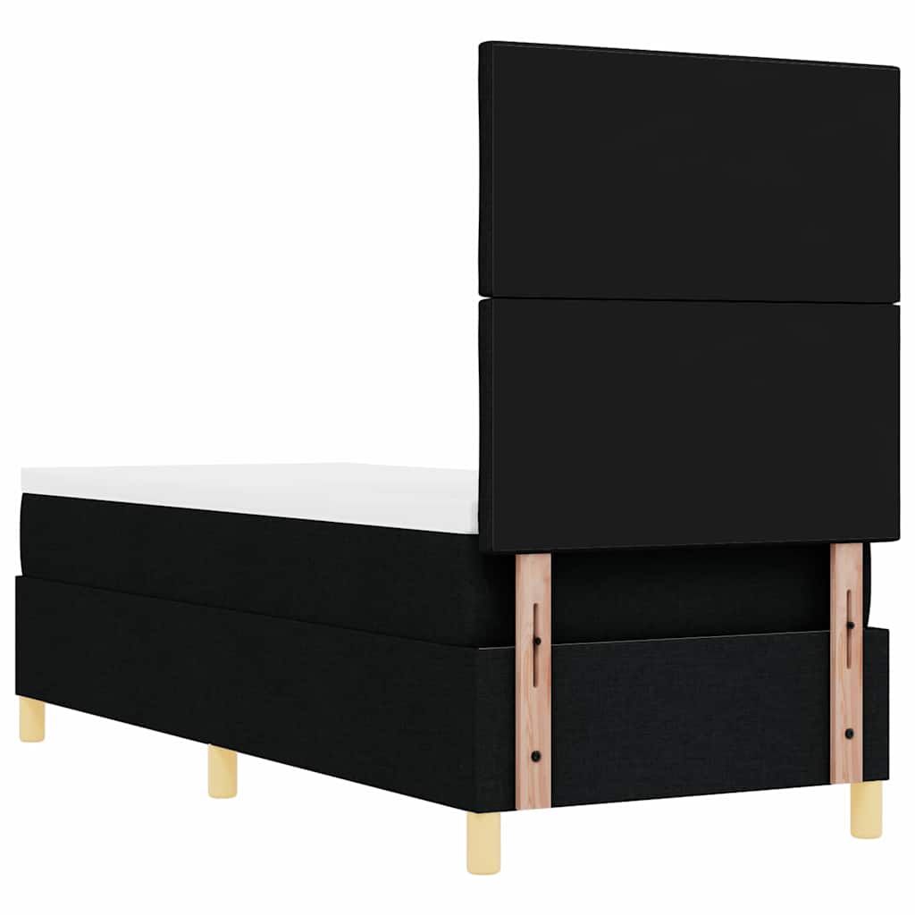 LED Box Spring Bed met hoofdeinde Zwart 80 x 200 cm Stof