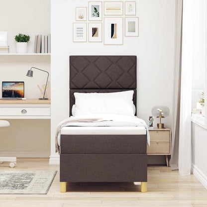 LED Box Spring Bed met hoofdeinde Donkerbruin 80 x 200 cm Stof