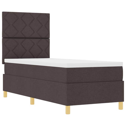 LED Box Spring Bed met hoofdeinde Donkerbruin 80 x 200 cm Stof