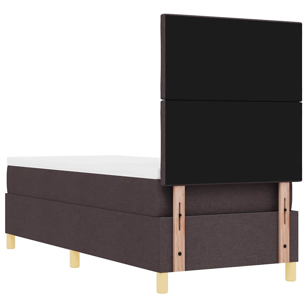 LED Box Spring Bed met hoofdeinde Donkerbruin 80 x 200 cm Stof