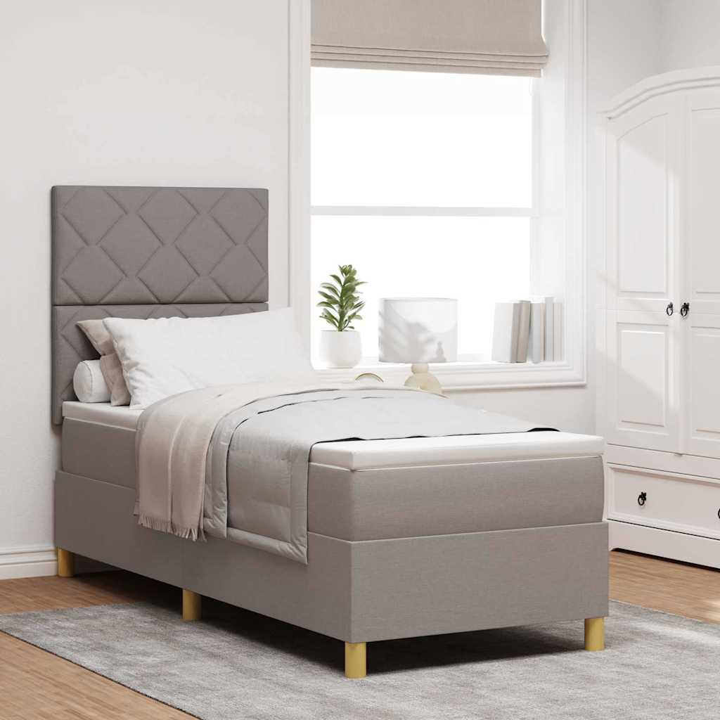 LED Box Spring Bed met hoofdeinde Taupe 80 x 200 cm Stof