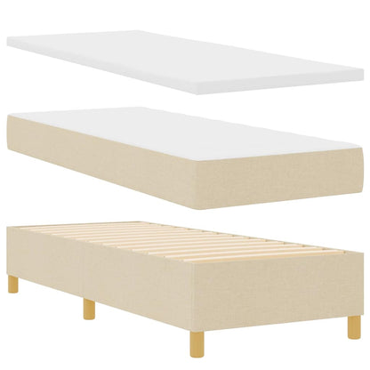LED Box Spring Bed met matras Crème 80 x 200 cm Stof