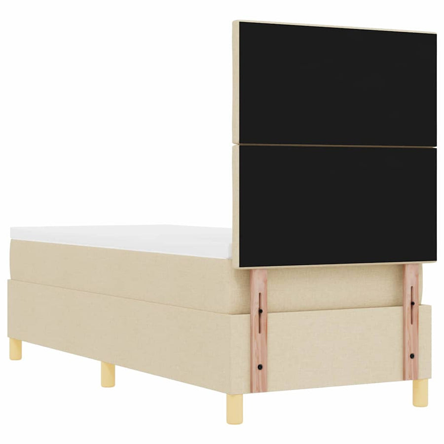 LED Box Spring Bed met matras Crème 80 x 200 cm Stof