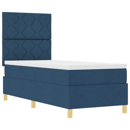 LED Box Spring Bed met hoofdeinde Blauw 80 x 200 cm Stof