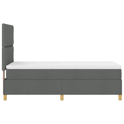 LED Box Spring Bed met hoofdeinde Donkergrijs 90 x 190 cm Stof