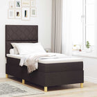 Boxspring bed 90x190 cm donkerbruin met LED hoofdeinde