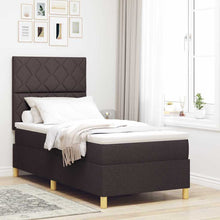 LED Box Spring Bed met hoofdeinde Donkerbruin 90 x 190 cm Stof
