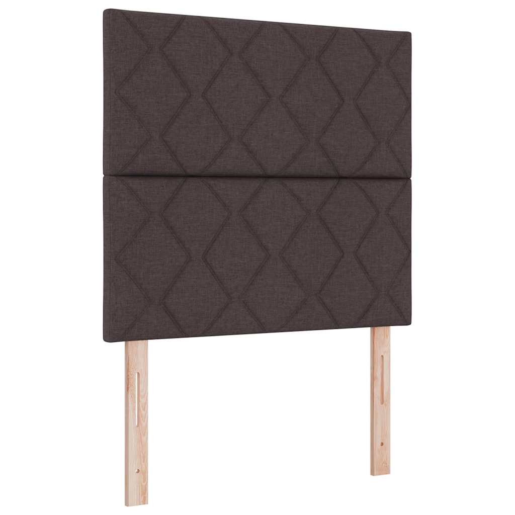 LED Box Spring Bed met hoofdeinde Donkerbruin 90 x 190 cm Stof