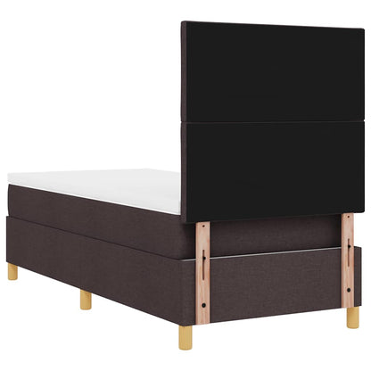 LED Box Spring Bed met hoofdeinde Donkerbruin 90 x 190 cm Stof