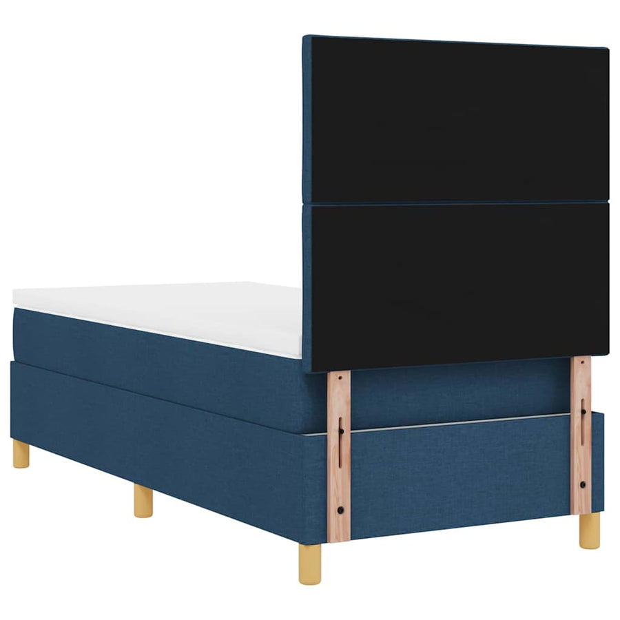 LED Box Spring Bed met hoofdeinde Blauw 90 x 190 cm Stof