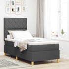 Boxspring bed met LED 90x200 cm donkergrijs