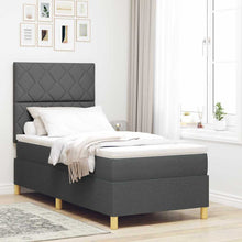 LED Box Spring Bed met hoofdeinde Donkergrijs 90 x 200 cm Stof